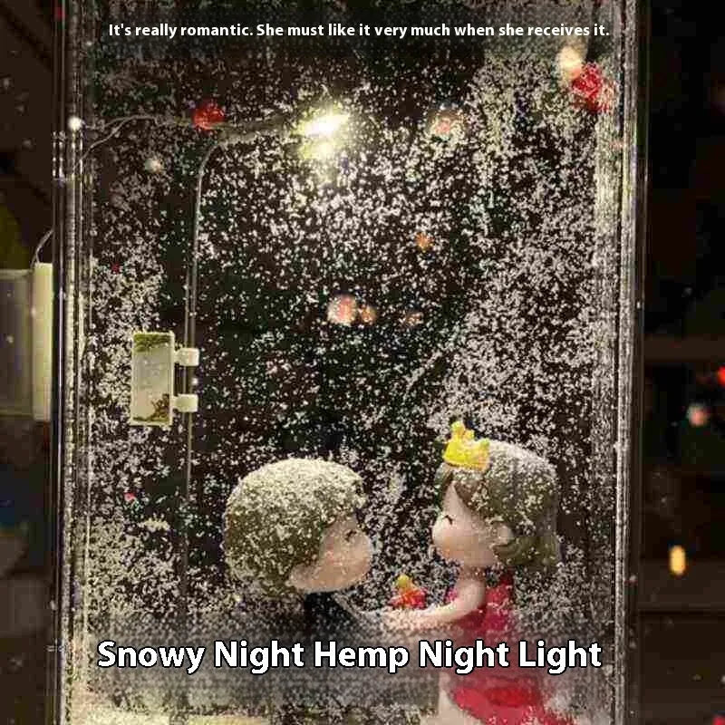 DIY Magic Snowy Landscape Night Light kit components for Christmas desktop decor assembly