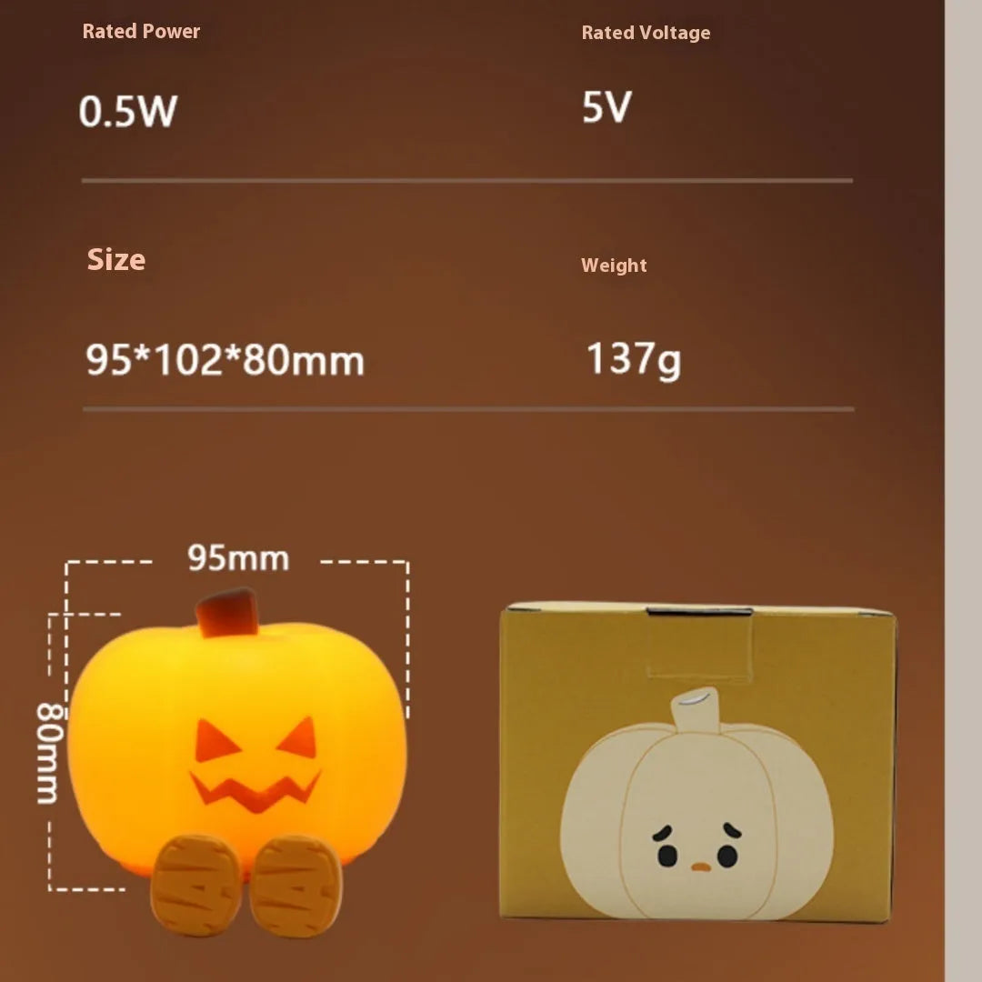 Halloween pumpkin lamp with horror night light effect and geometric 3D design