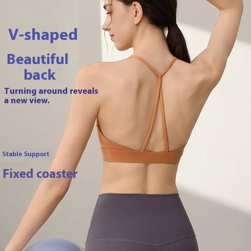 Women's nylon sports vest with fixed double-shoulder straps in multiple colour options