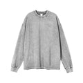 Men's vintage-style cotton pullover with long sleeves and batik colour pattern in loose fit