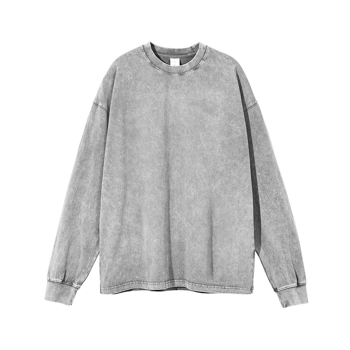 Men's vintage-style cotton pullover with long sleeves and batik colour pattern in loose fit
