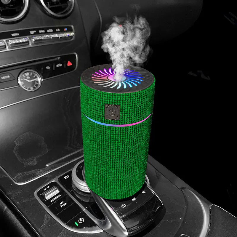 Car mounted air purification humidifier with diamond design in seven colour options