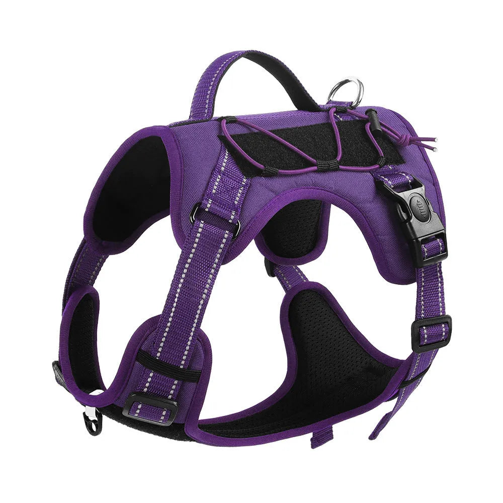 Reflective dog vest harness with hand-holding rope attachment in multiple colours and sizes