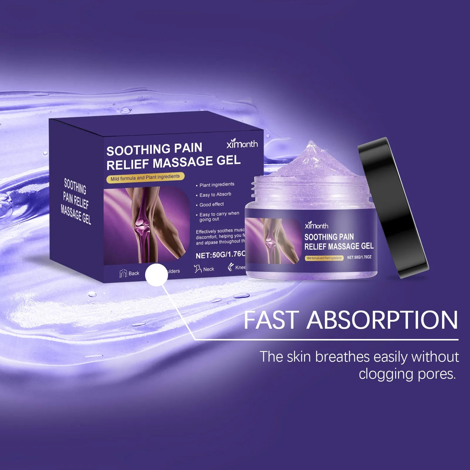 50g tube of joint care gel with applicator for muscle and joint pain relief