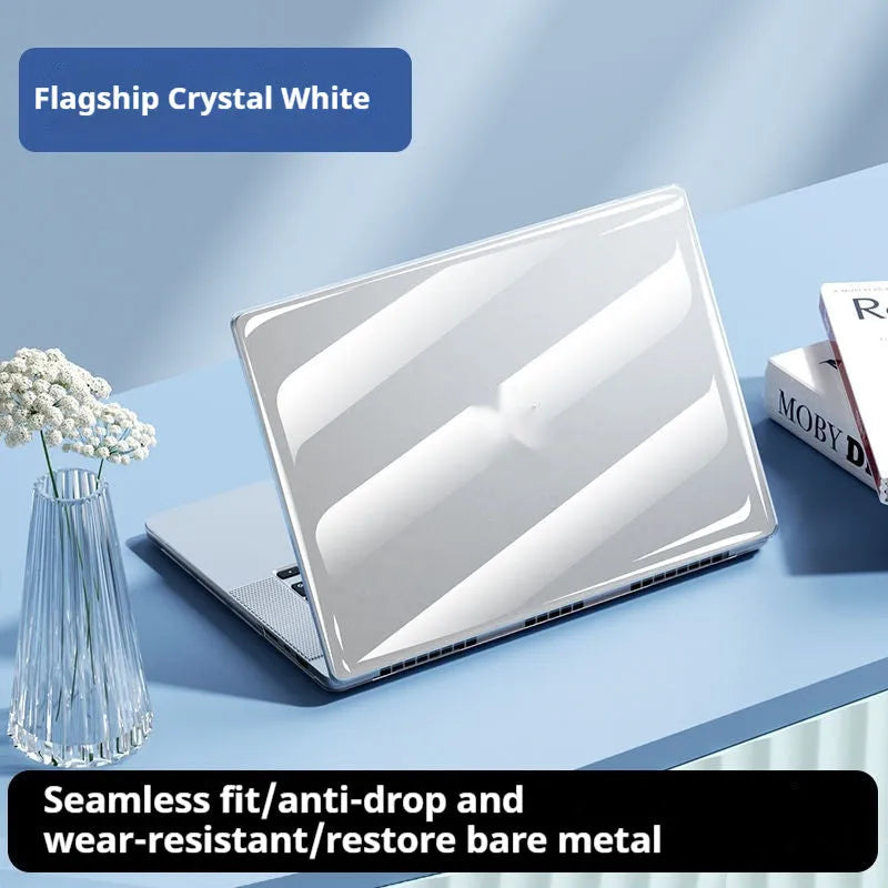 Transparent MacBook protective shell case for Air and Pro models including M3 laptops