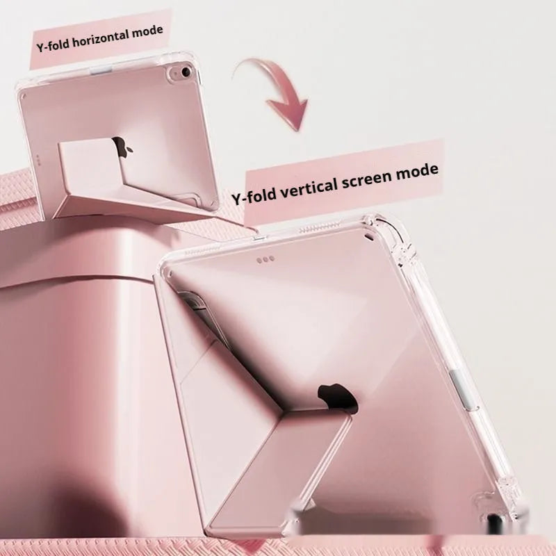 Transparent acrylic tablet protective cover with magnetic bracket for iPad models