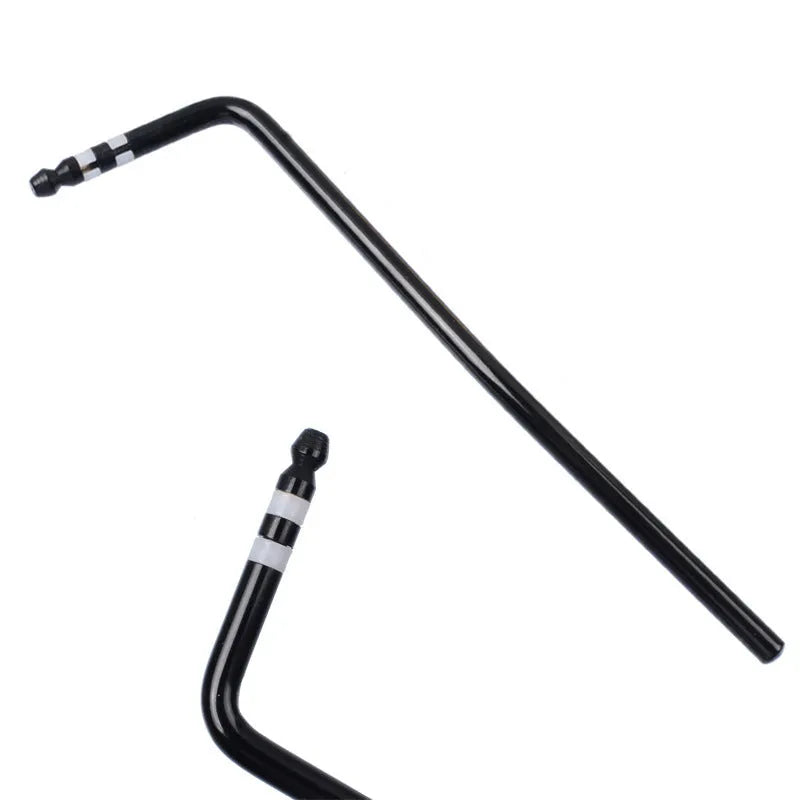 Metal guitar tremolo bar in black, blue, gold, and silver finishes.