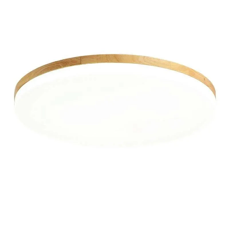 Japanese minimalist wood and acrylic LED ceiling lamp showing three size options