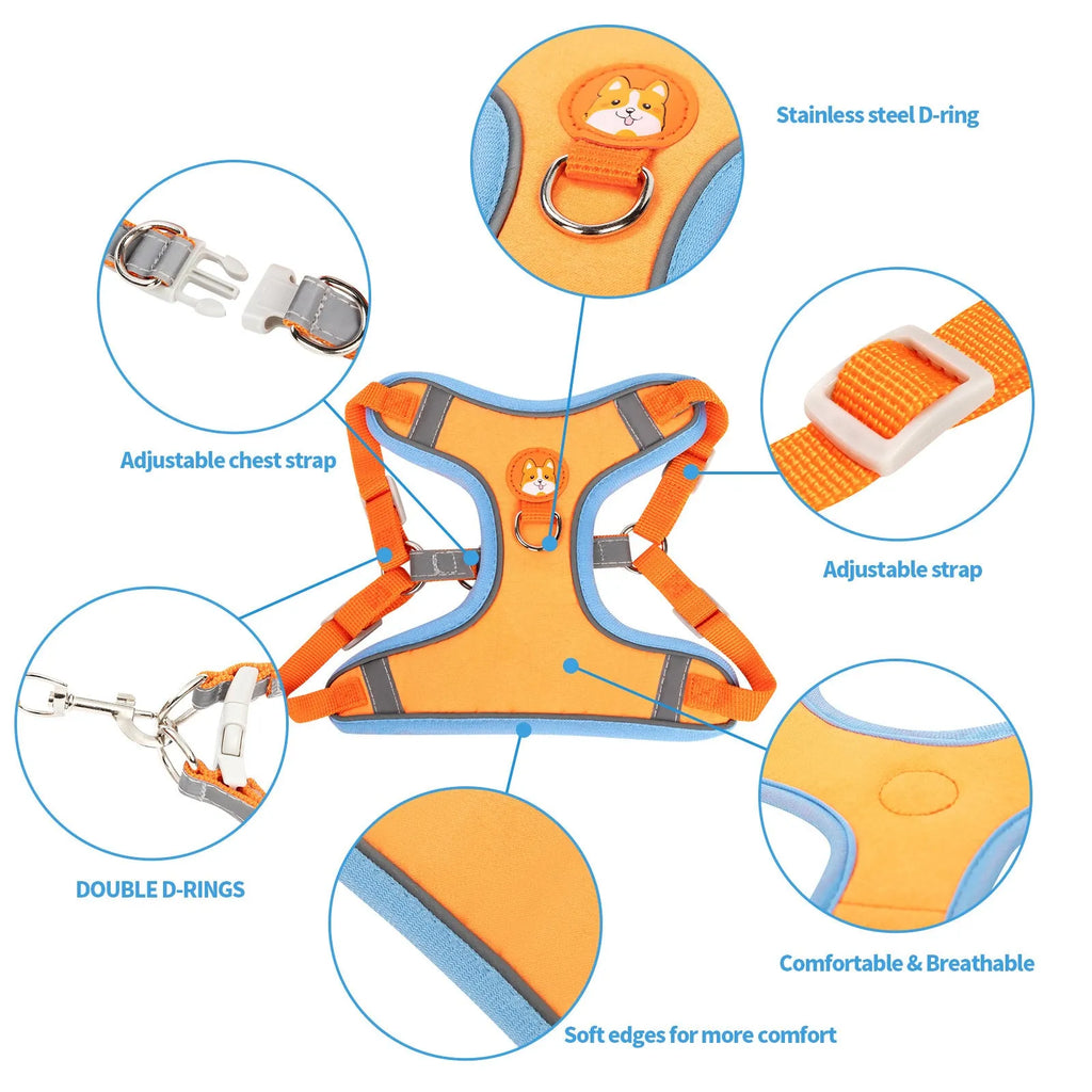 Adjustable dog haulage rope harness in multiple colours with chest strap attachment