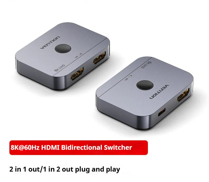 Grey computer distributor cable separator for HD audio video conversion between computer and television