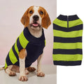 Grey dog sweater with horizontal zipper and button pocket on a small dog