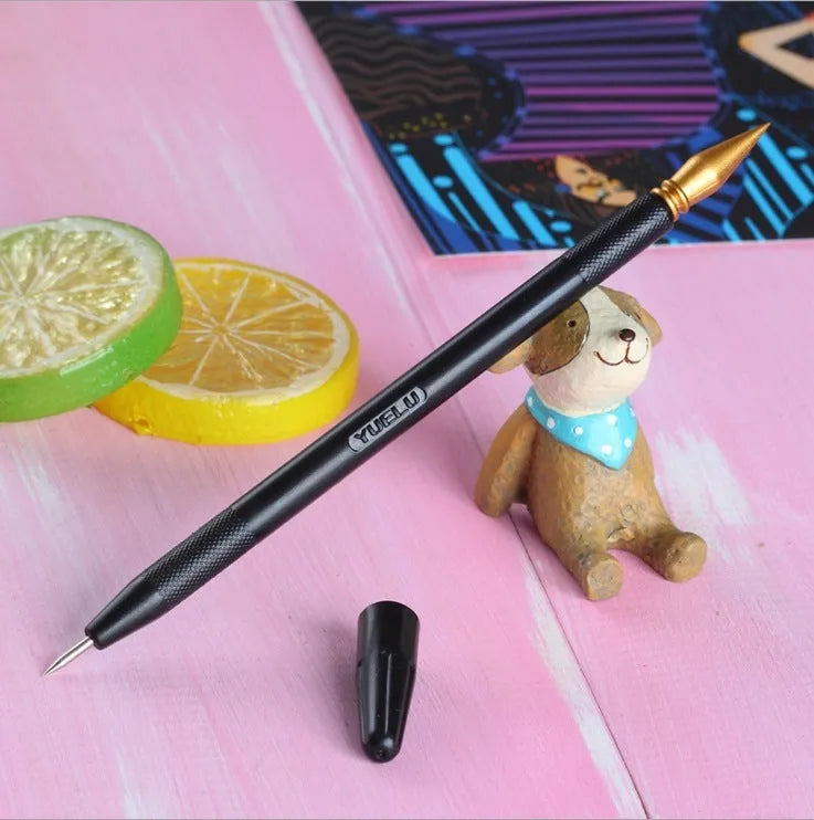 Scratching tool pen set with scraper pen, brushes, repair solution, and bamboo sticks for scratch art