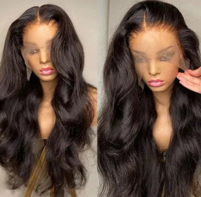 Front lace wig with long curly synthetic hair in gradient colour options
