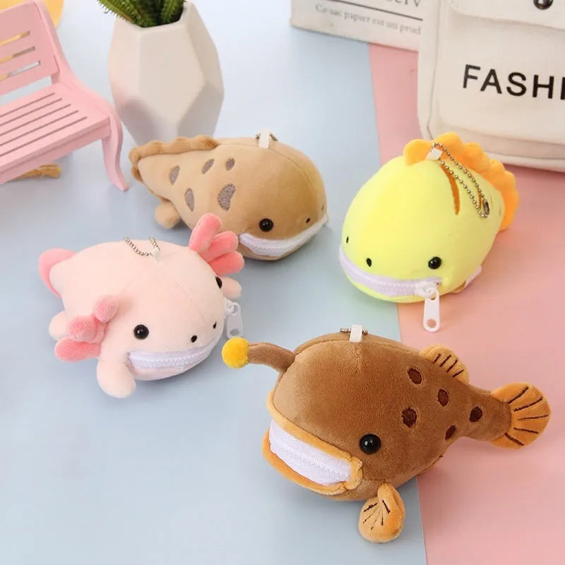 Cute Marine Animal Series manta ray plush toy 15cm in pink