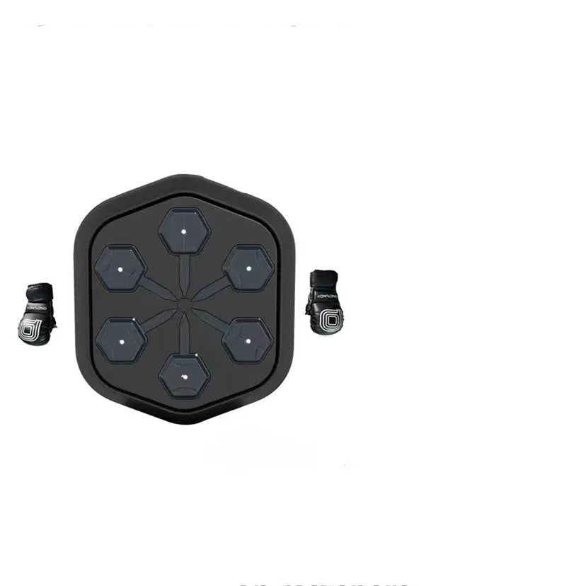 Black smart boxing machine with Bluetooth connection and Velcro target surface