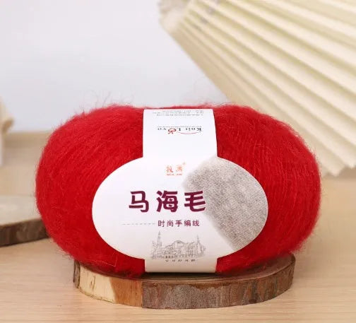 Mohair wool ball for DIY scarf knitting and crochet in Inverness thread style with multiple colour options