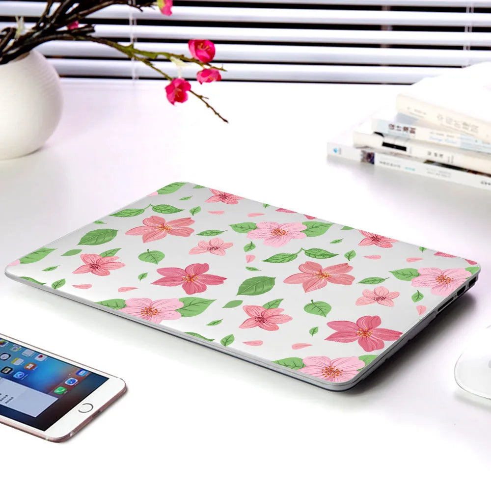 Hard plastic protective shell with floral pattern for MacBook Air 11 or MacBook Pro 12 Retina laptops