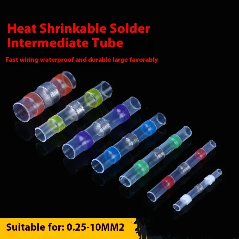 Heat shrink solder ring terminal connector in multiple colours for 32 amp wiring applications