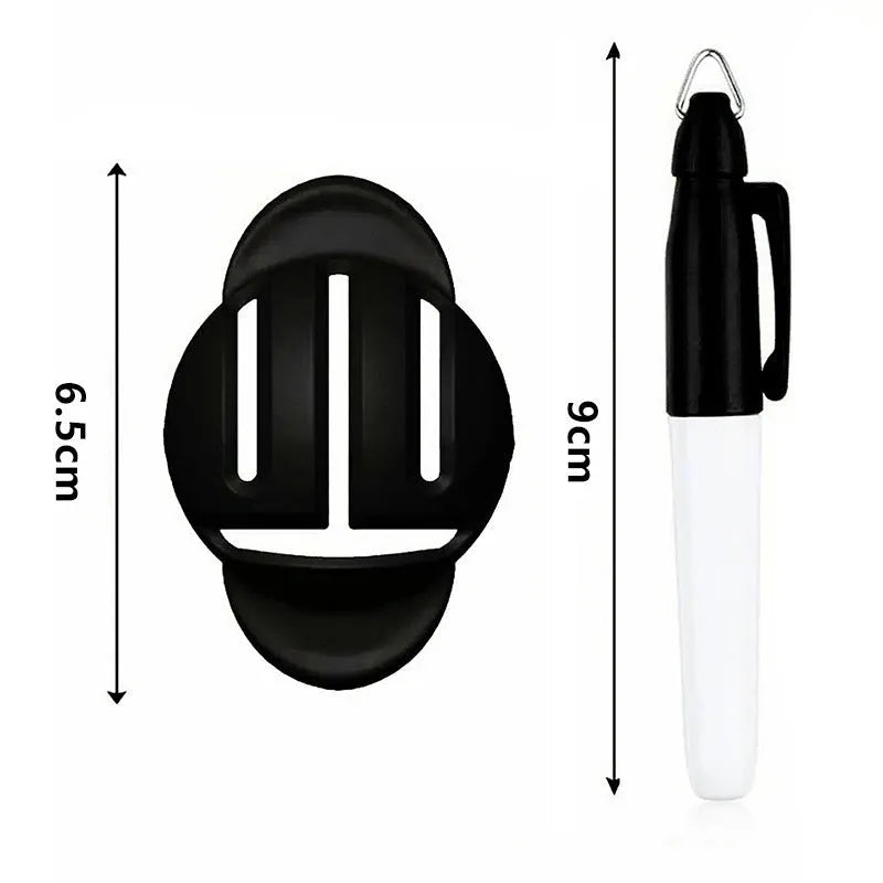 Golf putting alignment tool set with scribers and drawing pens for ball marking practice