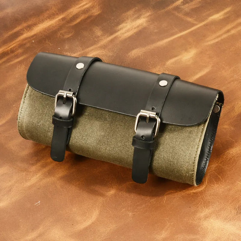 Camel Bag Knight cotton messenger bag in retro style with internal pockets for motorcycle helmets and daily essentials
