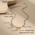 Handmade braided rope necklace or bracelet with stainless steel chain and geometric pendant in 18K titanium steel finish