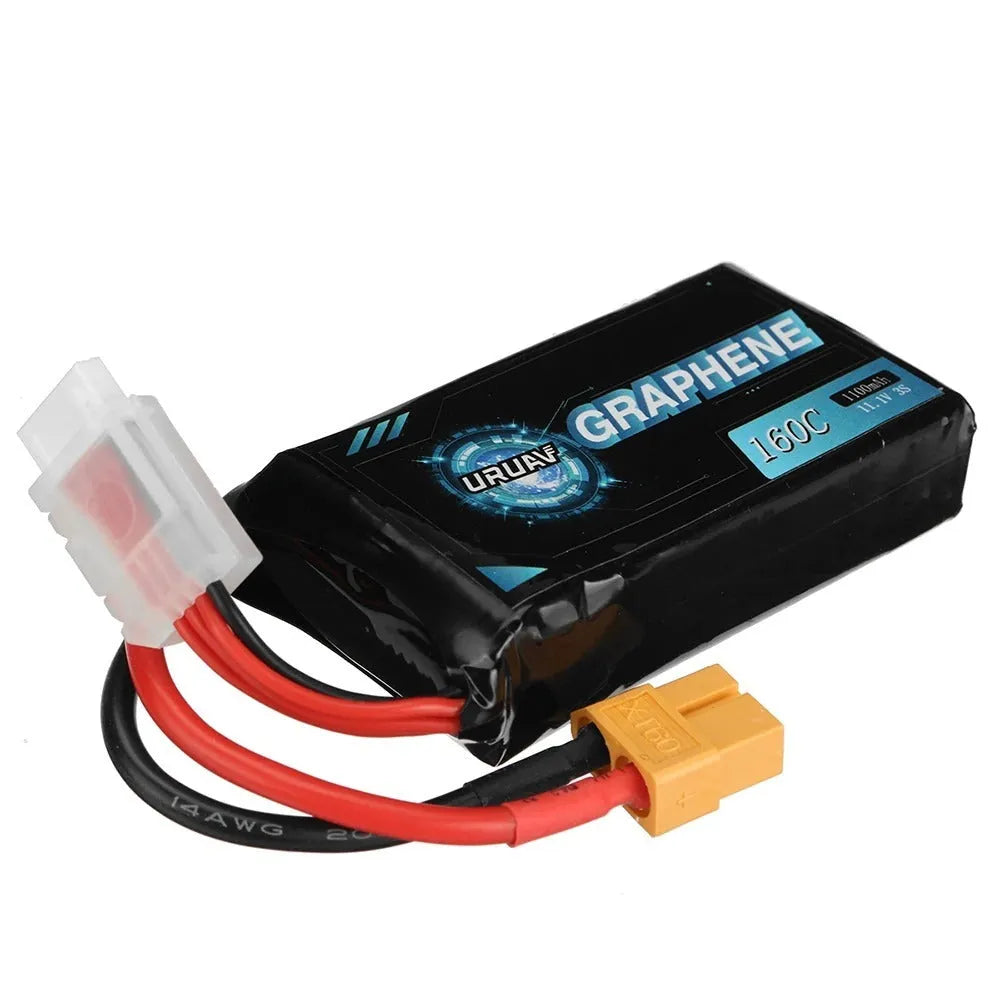 7.4V 1200mAh RC lithium battery showing 15x36x70mm dimensions for model vehicles