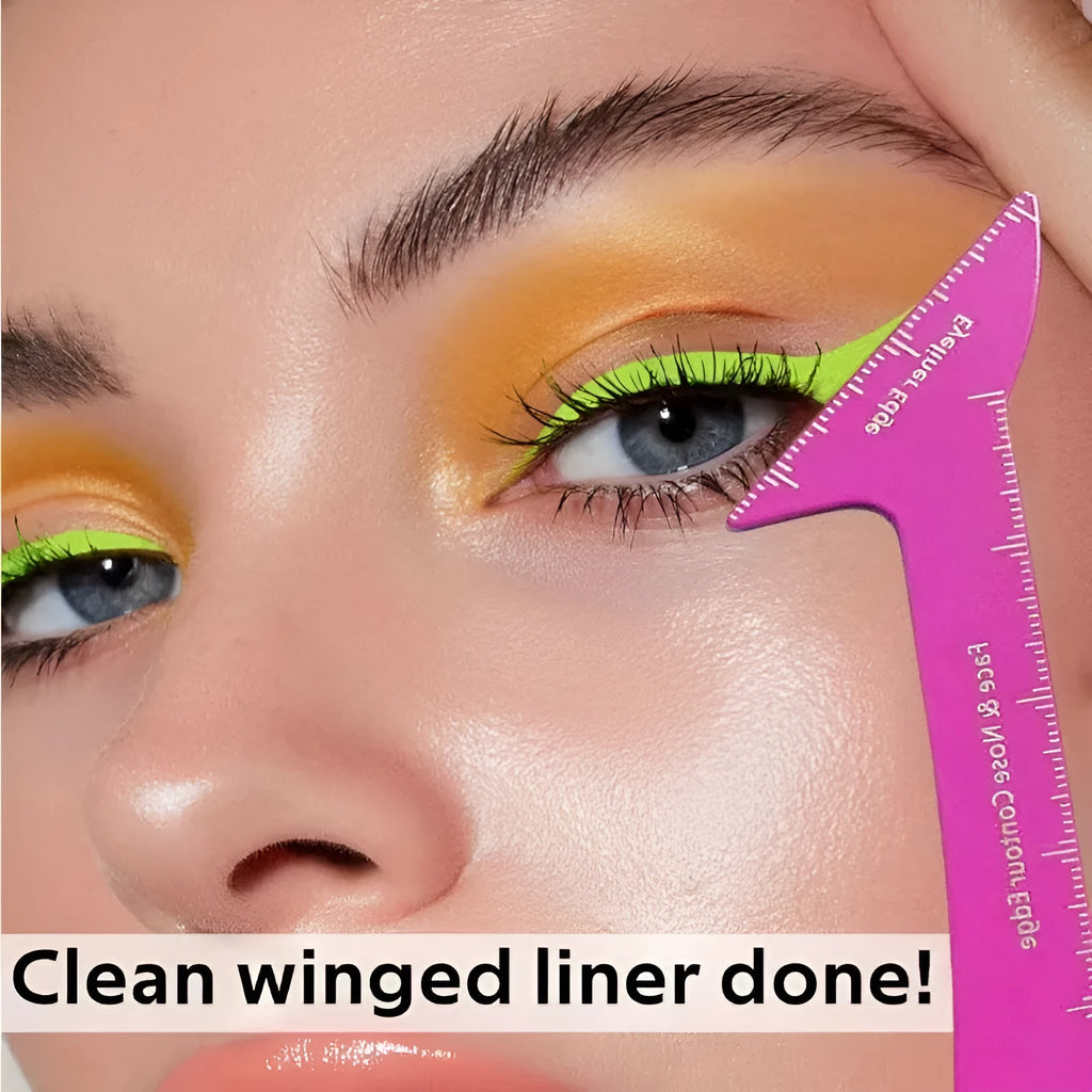 3-in-1 reusable eyeliner stencil tool for hooded eyes in LaserFX or pink colour