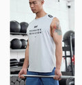 Men's mesh ice silk sports vest in loose fit design with straight hem