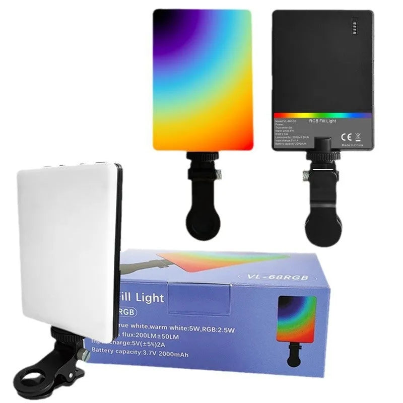 Portable LED fill light with clip mount for mobile content creation
