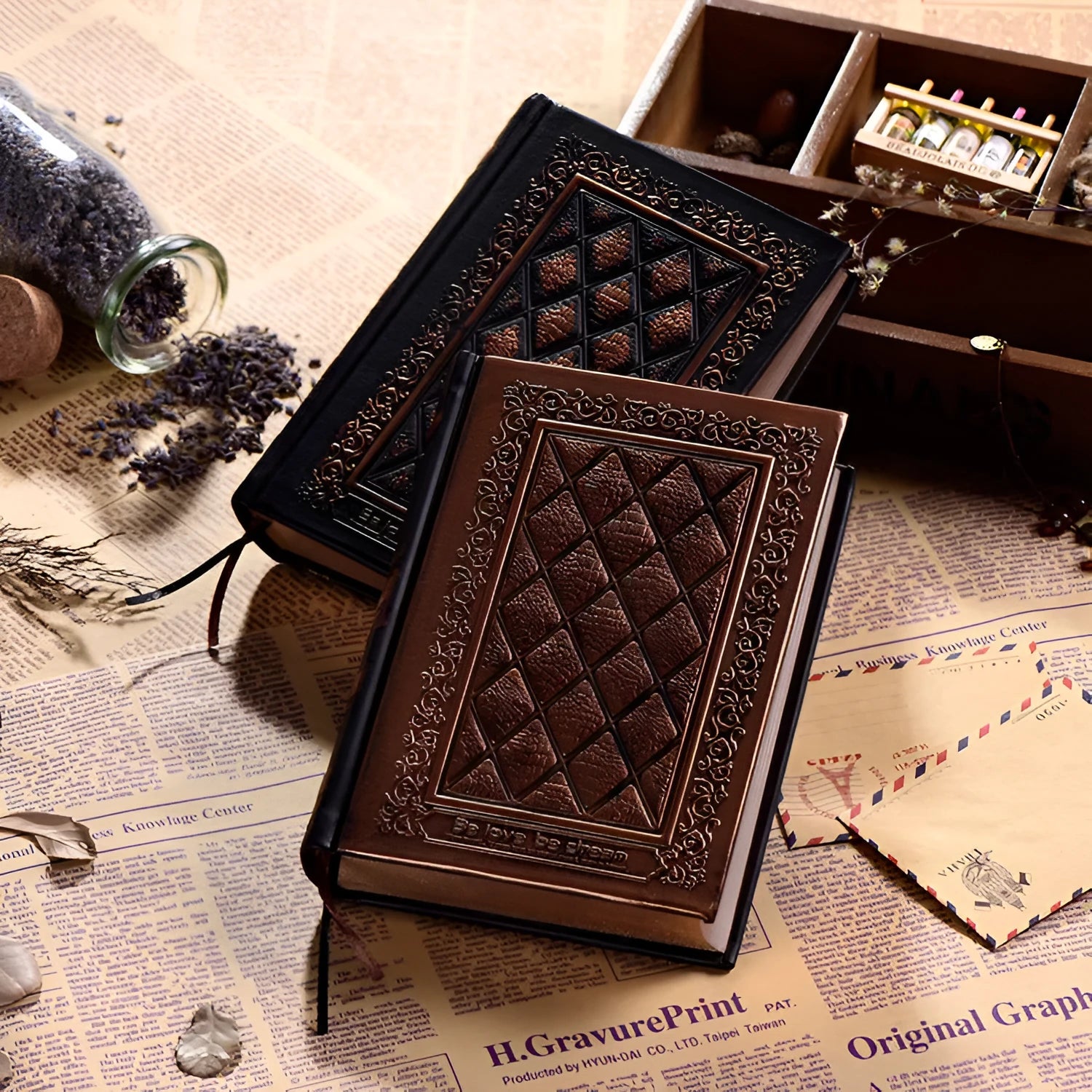 Embossed faux leather A5 notepad with three-dimensional pattern and super thick paper