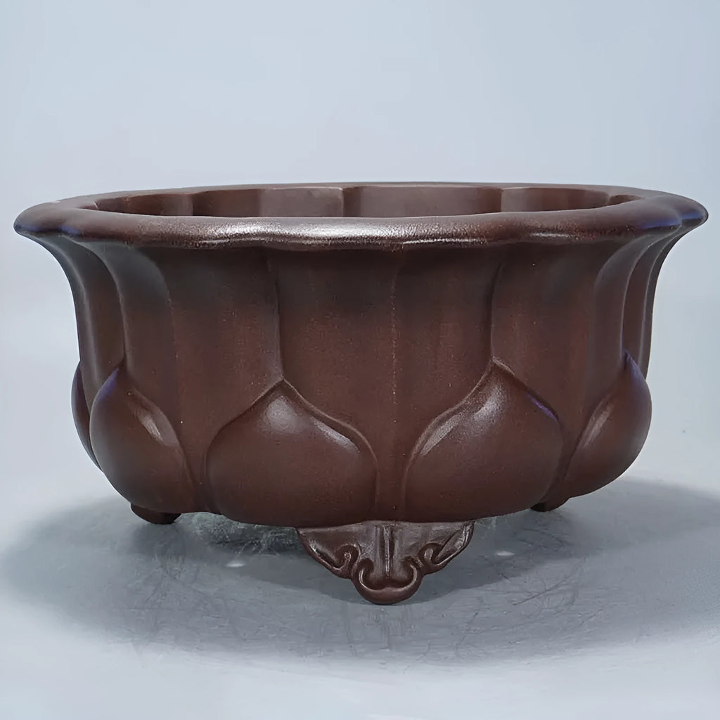 Antique style purple sand petal basin succulent flower pot measuring 37x37x20cm.