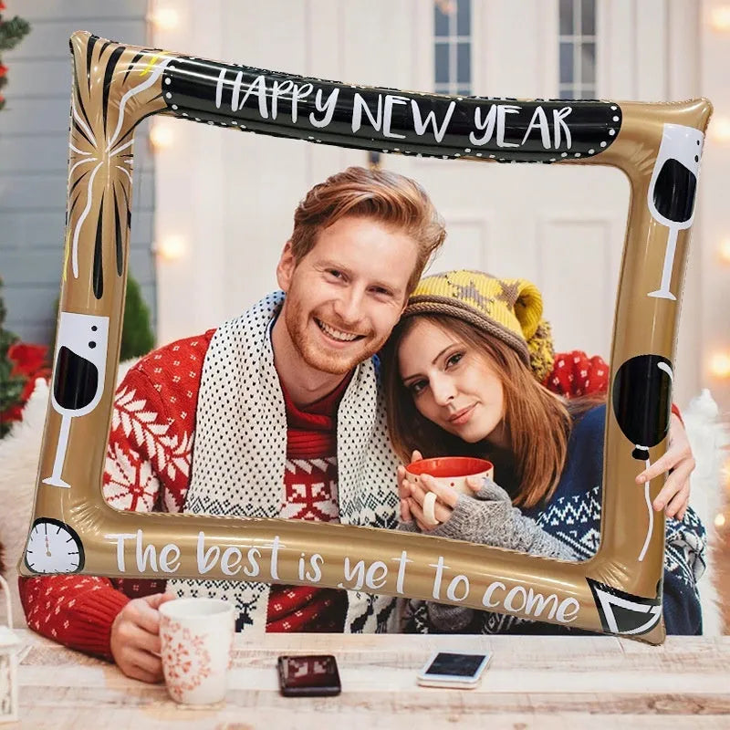 Christmas inflatable photo frame PVC creative photography prop for holiday gatherings
