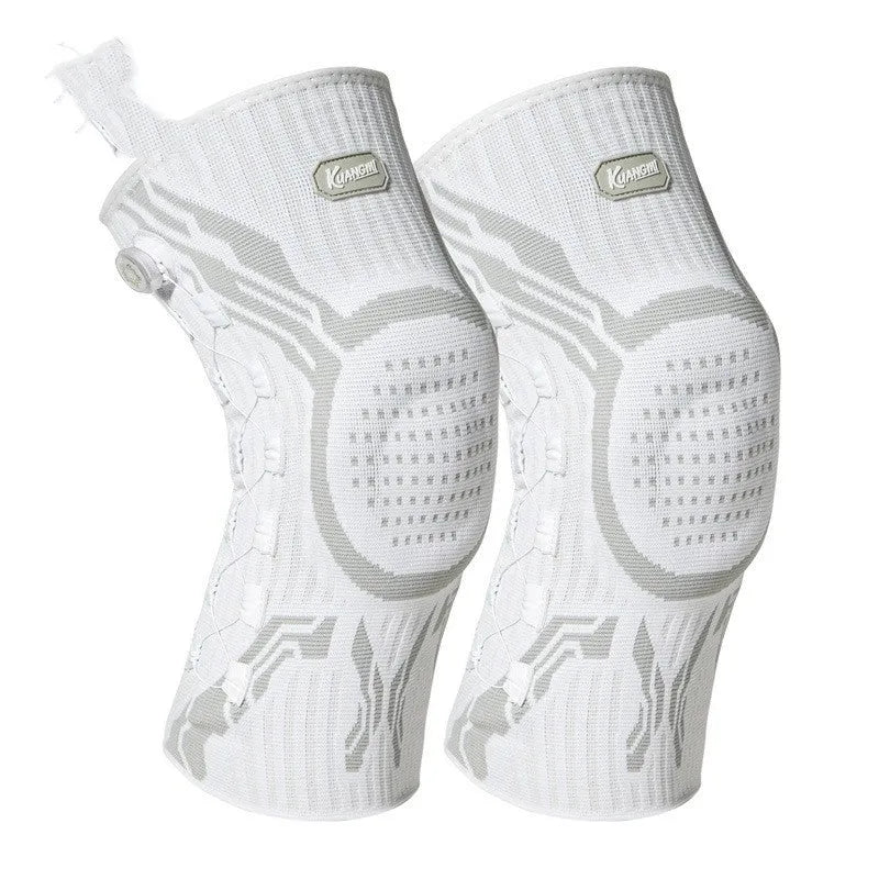 Grey and white single-foot knee pads for sports protection in M L XL sizes