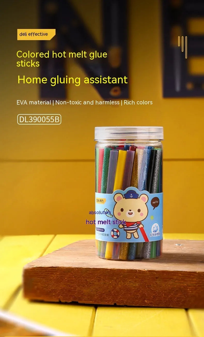 Pack of 55 transparent hot melt glue sticks with 7.0mm diameter for glue gun use