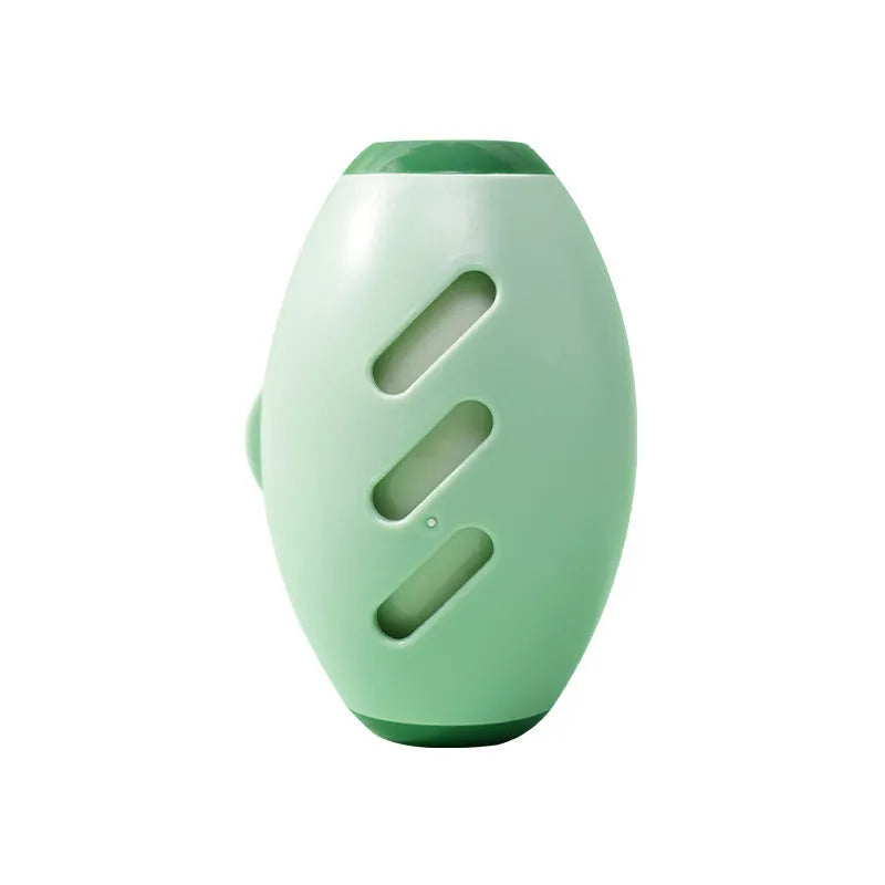 Green and white reusable gel lint roller ball for portable pet hair and lint removal.