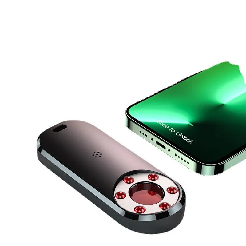 Compact USB-powered infrared anti-surveillance detector measuring 91mm x 37mm x 13mm