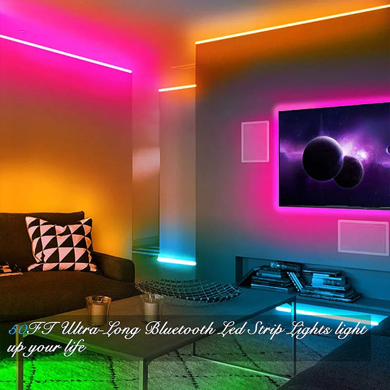 12V Bluetooth LED light strip with 44-key remote control and waterproof IP65 epoxy resin coating option