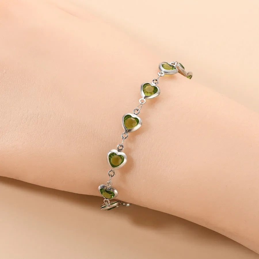 Stainless steel devil's eye geometric heart bracelet with colourful electroplated finish