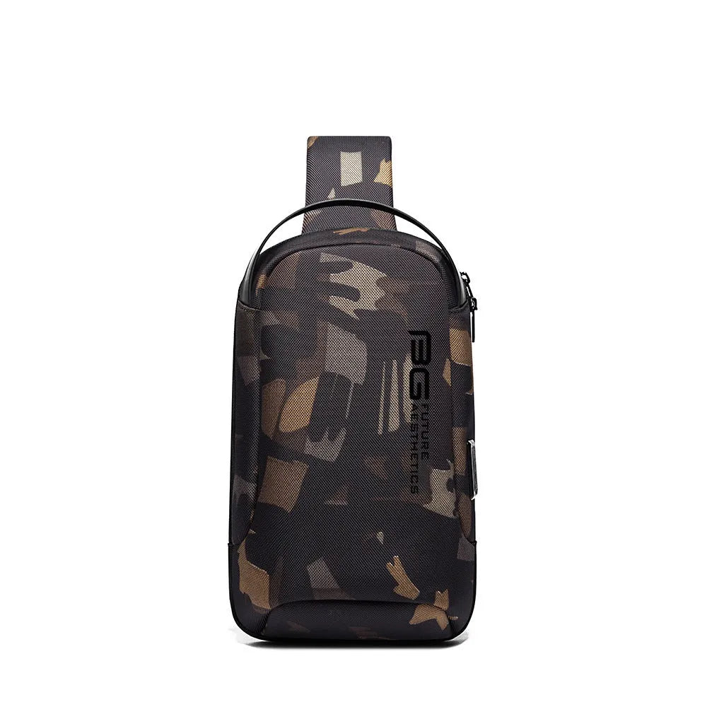Men's oxford cloth shoulder bag with USB charging port in business travel style