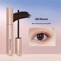 Long curling mascara tube in black and brown colour options for defined eyelashes