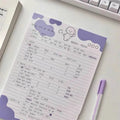 B5 sticky note paper pad with Korean puppy dog design in six colour options