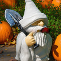 Christmas pipe dwarf resin garden ornament holding smoking shovel accessory