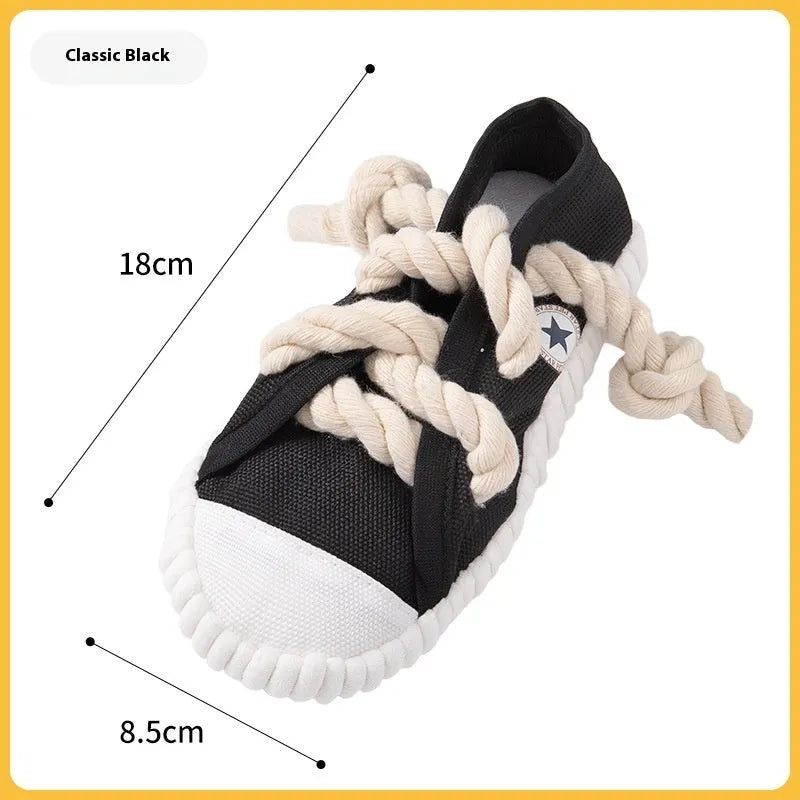 Plastic dog squeaker slipper chew toy for molar relief and bite training