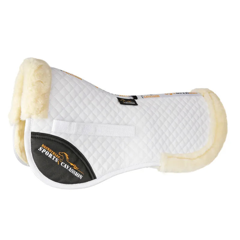 Wool riding saddle pad with foam filling for equestrian and cycling shock absorption