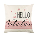 Square plaid heart printed pillow cover for Valentine's Day in 45x45cm size