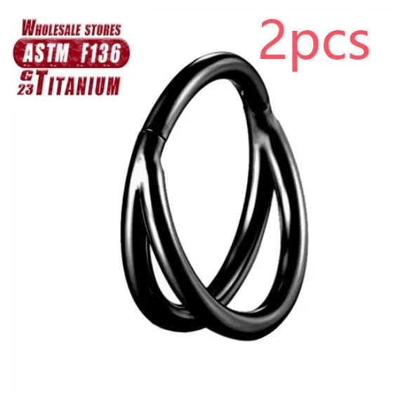 Titanium alloy nose ring in silver, available in plain or diamond-set styles and multiple lengths.