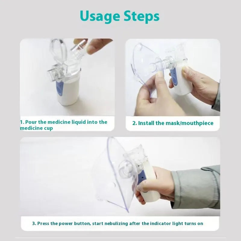 Columnar plastic USB handheld nebuliser with single fog outlet for household drug atomisation