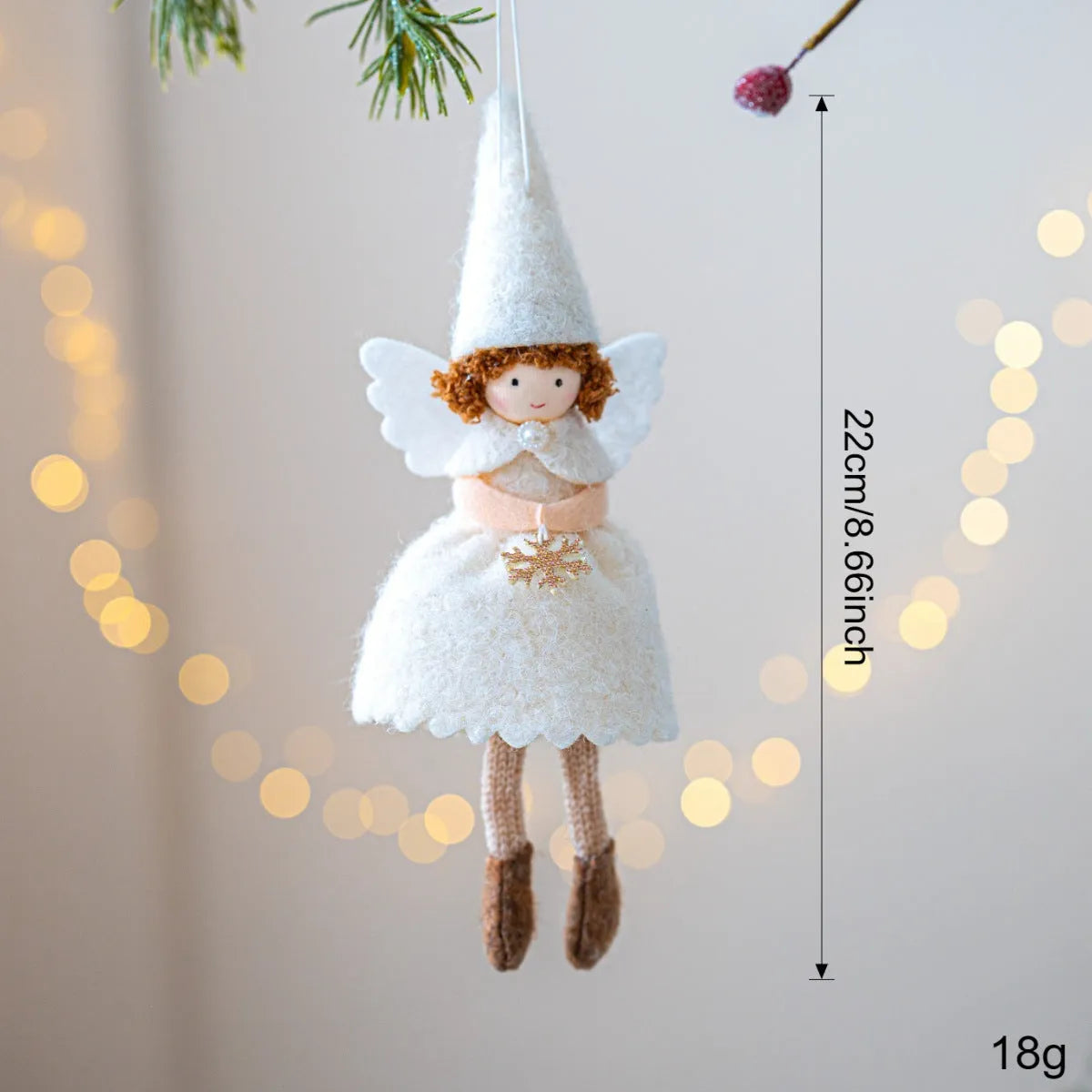 Christmas girl angel skirt felt pendant ornament in white or pink cloth material