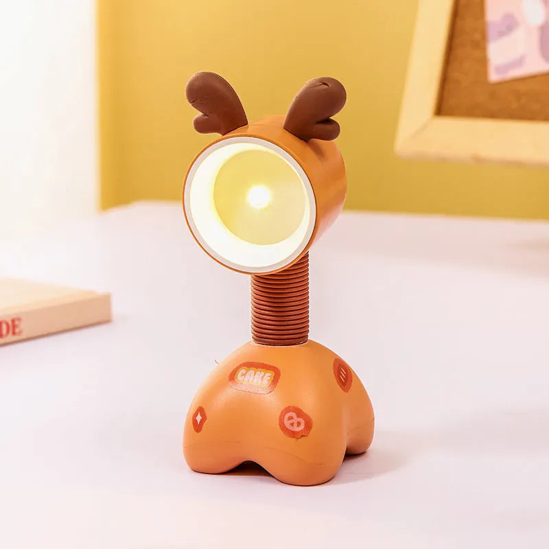 DIY cartoon magnetic small night lamp showing adjustable lighting angle and bear design