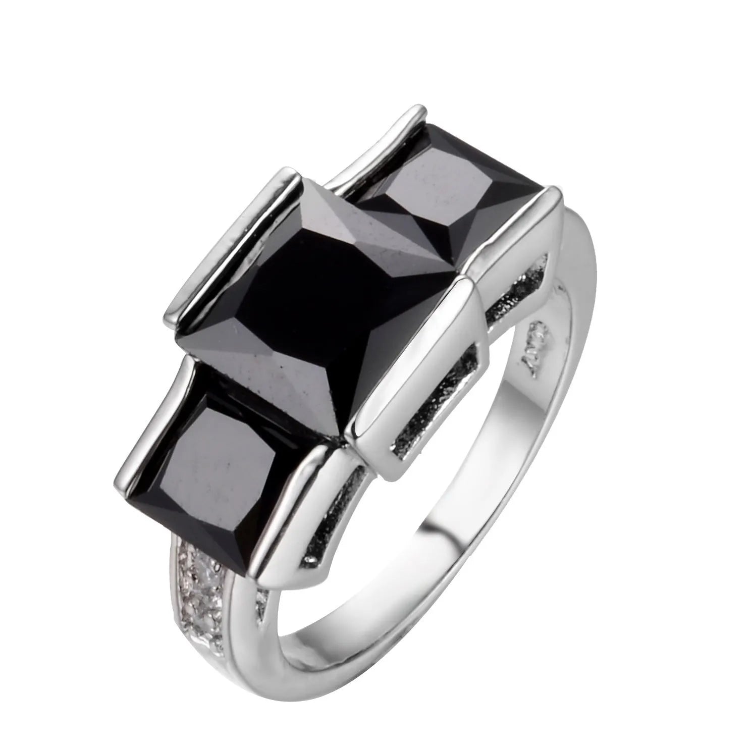 Copper electroplated geometric ring in multiple colours showing size range 6 to 10